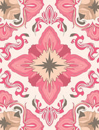 Pink Floral Inspired Symmetry Design Rug