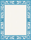 Vintage Blue Botanical Frame Design Rug