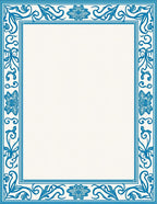 Vintage Blue Botanical Frame Design Rug