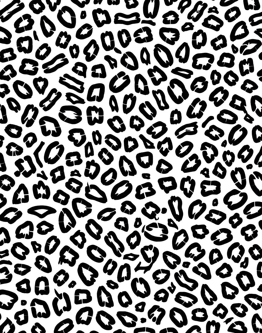 Bold Black Leopard Print Pattern Rug