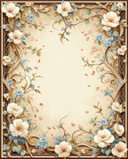 Vintage Floral Vine Design Rug