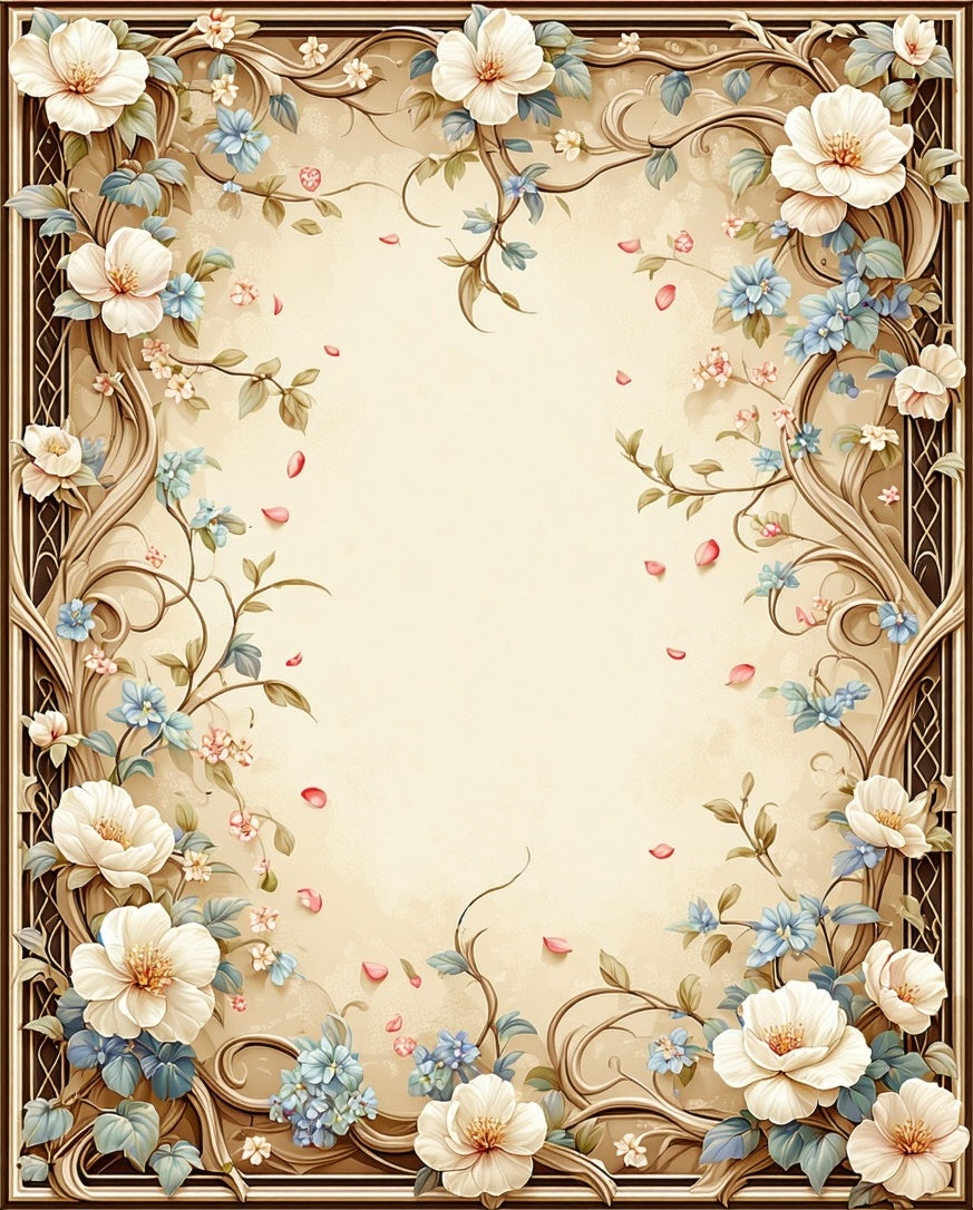 Vintage Floral Vine Design Rug