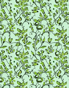 Botanical Vines On Light Green Rug
