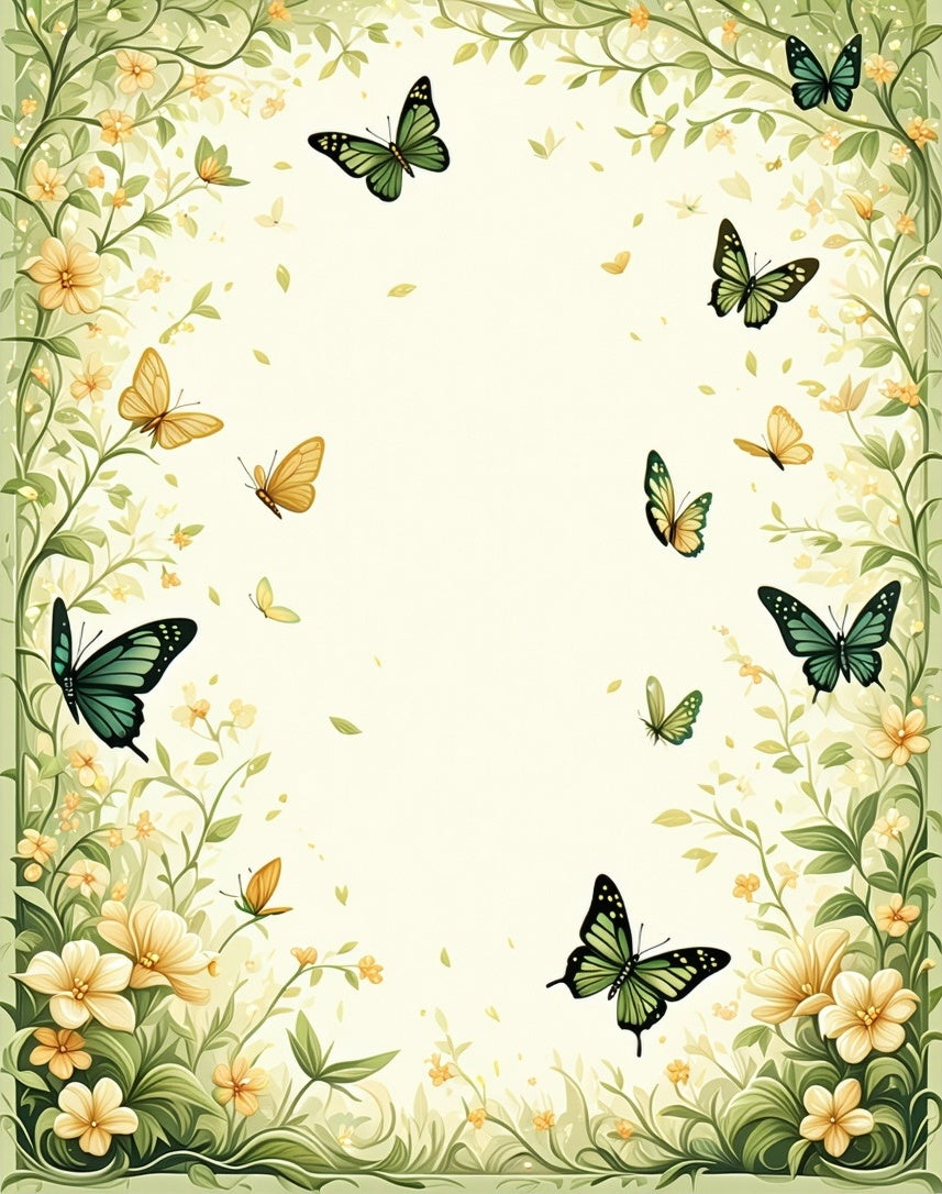 Whimsical Butterflies Floral Garden Rug