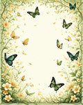 Whimsical Butterflies Floral Garden Rug
