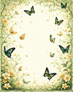 Whimsical Butterflies Floral Garden Rug