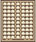 Art Deco Beige Scallop Pattern Rug
