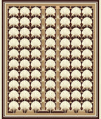 Art Deco Beige Scallop Pattern Rug