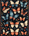 Vibrant Butterfly Floral Pattern Design Rug