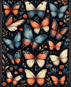 Vibrant Butterfly Floral Pattern Design Rug