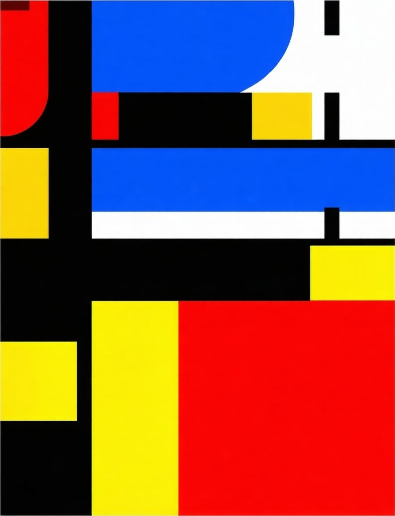 Primary Color Abstract Geometric Rug