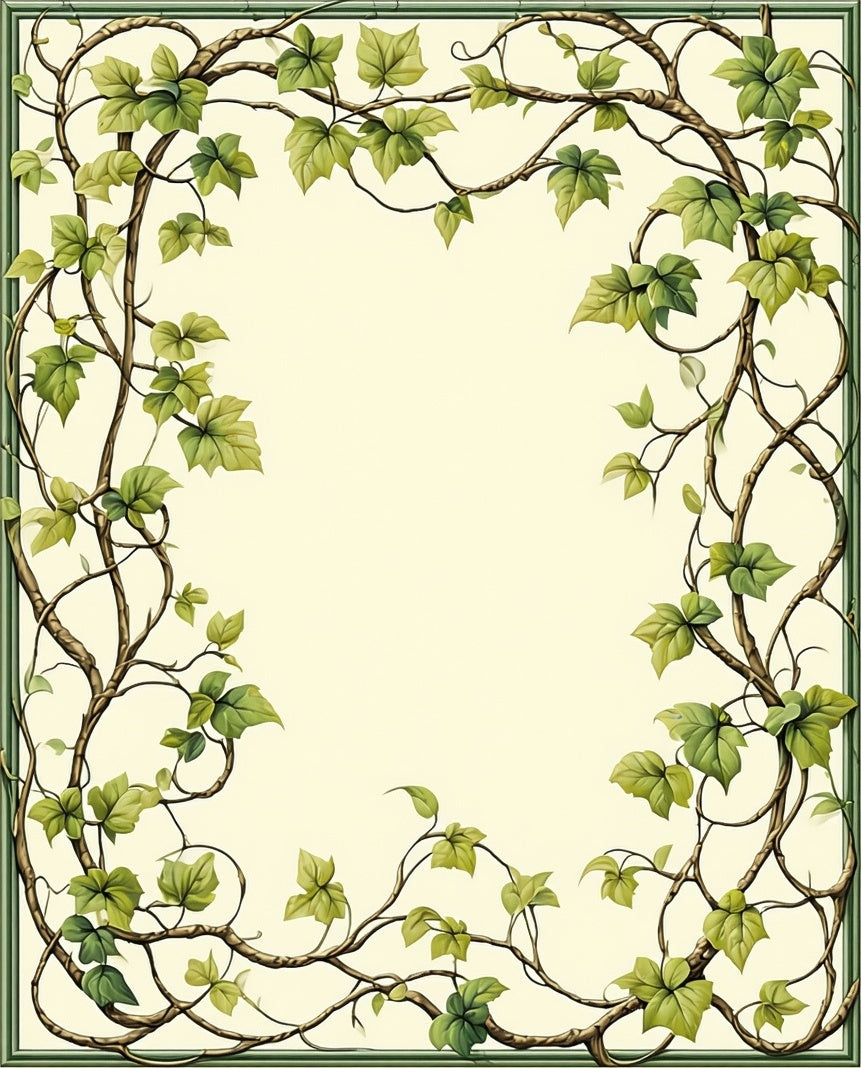 Green Vine Botanical Pattern Rug