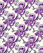 Abstract Purple Floral Whimsical Design Rug
