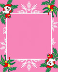 Whimsical Santa Snowflake Pink Rug