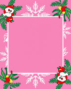 Whimsical Santa Snowflake Pink Rug