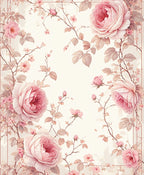 Vintage Rose Floral Garden Design Rug
