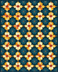 Floral Quatrefoil Dark Blue Pattern Rug