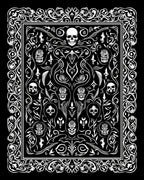 Gothic Skull Floral Ornament Rug
