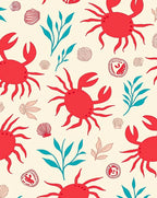 Red Crab Sea Life Pattern Rug