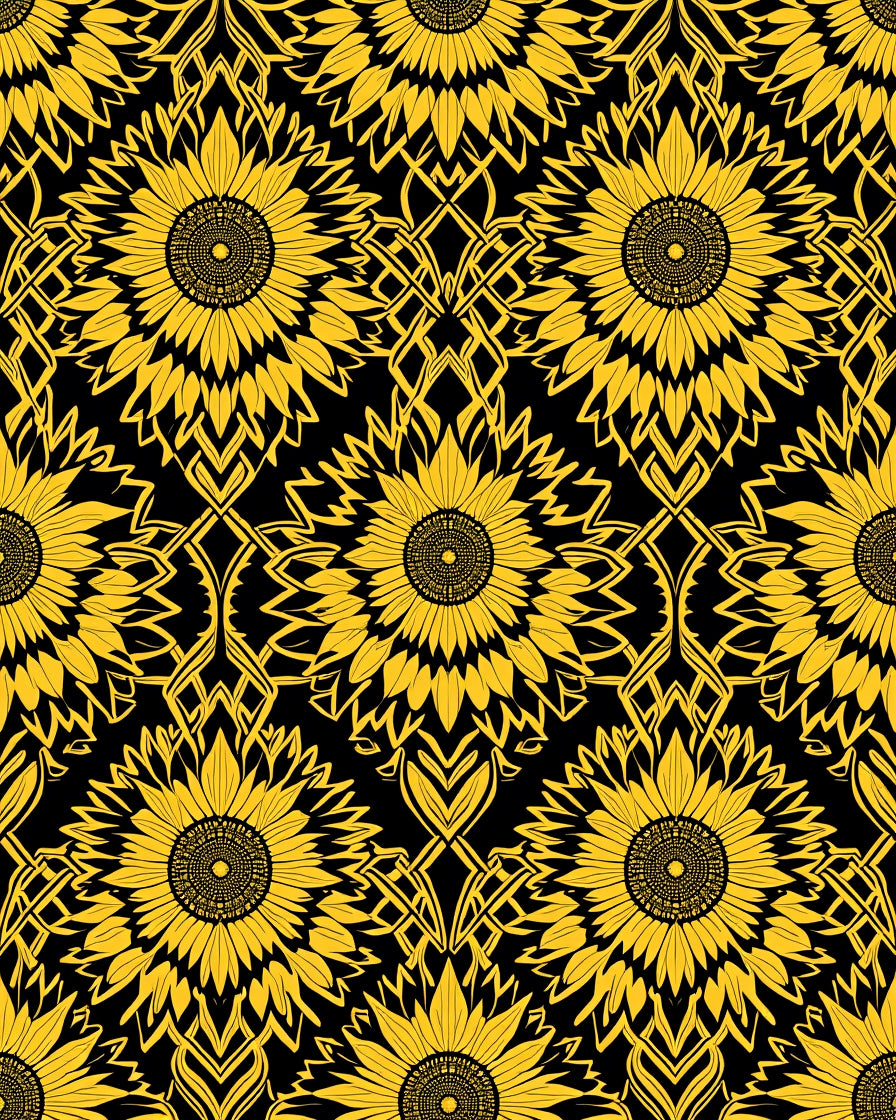 Bold Sunflower Geometric Pattern Rug