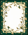 Elegant Cream Teal Floral Vine Rug