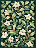 Ornate Floral Vine Pattern Rug