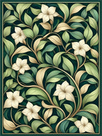 Ornate Floral Vine Pattern Rug
