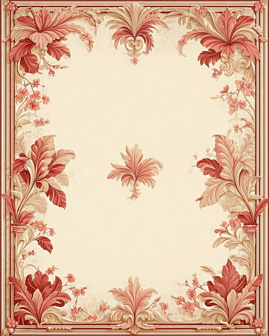Ornate Floral Scrollwork Design Rug
