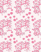 Abstract Pink Swirl Floral Pattern Rug