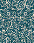 Teal Cream Vintage Floral Pattern Rug