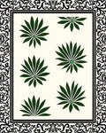 Green Leaf Scatter Pattern Design Rug