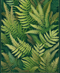 Lush Fern Pattern Deep Green Rug