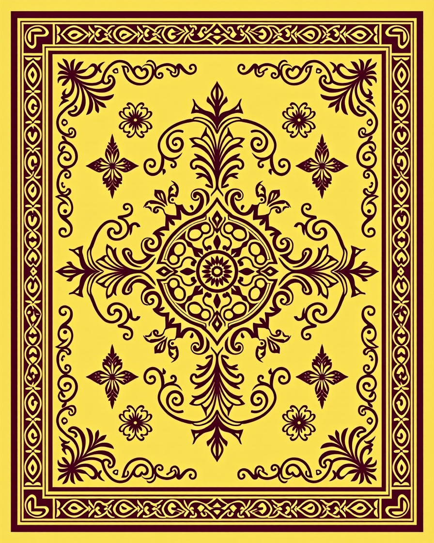 Rich Filigree Paisley Floral Pattern Rug