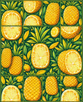 Tropical Citrus Fruit Collage Pattern Rug
