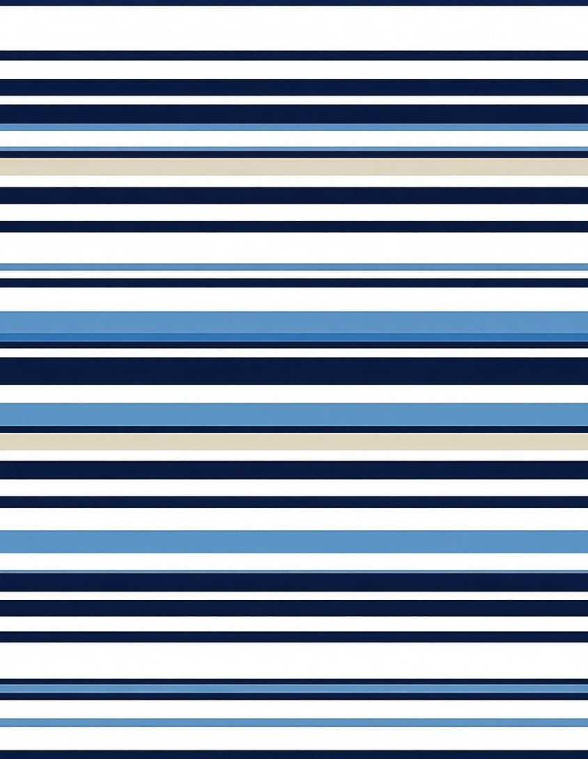 Classic Blue Stripe Pattern Rug