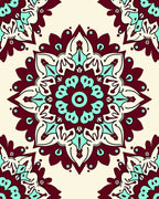 Ornate Mandala Floral Pattern Rug