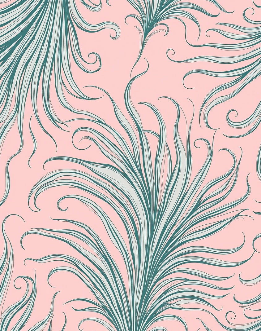 Abstract Swirling Feather Pattern Rug