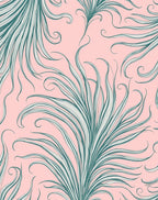Abstract Swirling Feather Pattern Rug