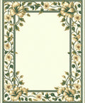 Floral Vine Detailed Frame Rug