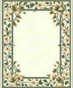 Floral Vine Detailed Frame Rug
