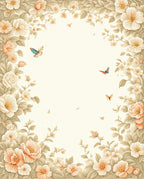 Whimsical Floral Butterfly Garden Rug