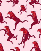 Red And Pink Animal Motif Rug