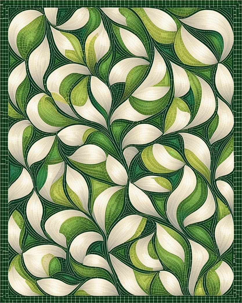 Organic Flowing Leaf Pattern Rug