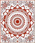 Intricate Mandala Blooming Floral Design Rug