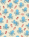 Cute Blue Octopuses Anchors Rug