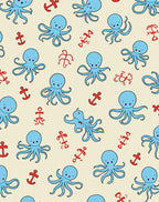 Cute Blue Octopuses Anchors Rug