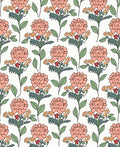 Coral Floral Botanical Pattern Rug