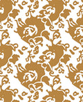 Artistic Ochre Abstract Organic Pattern Rug