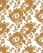 Artistic Ochre Abstract Organic Pattern Rug