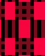 Bold Crimson Plaid Block Rug